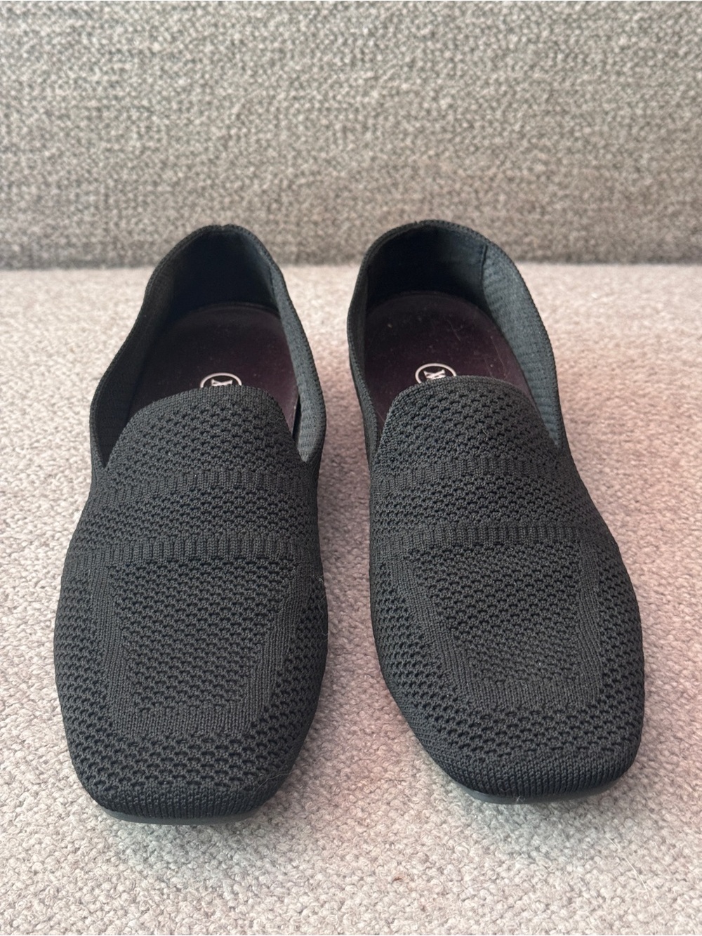 Women’s Black Knit Slip-On Loafers - Lightweight Comfort US7/37